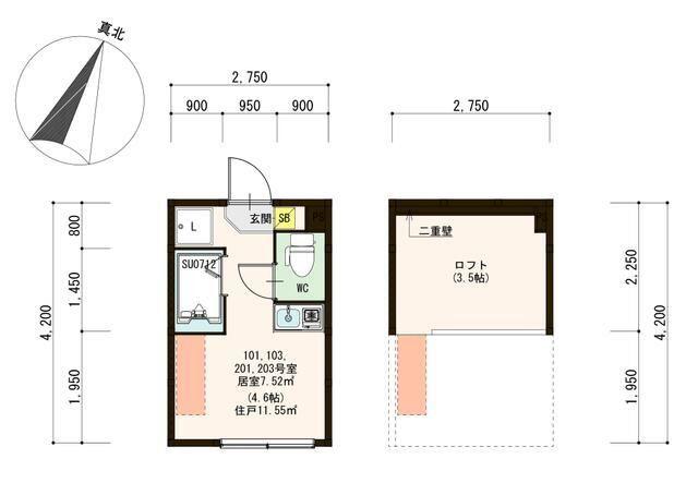 ライズ小竹向原 IOT ネットフリー ミニ冷 100付(ワンルーム/1階)の間取り写真
