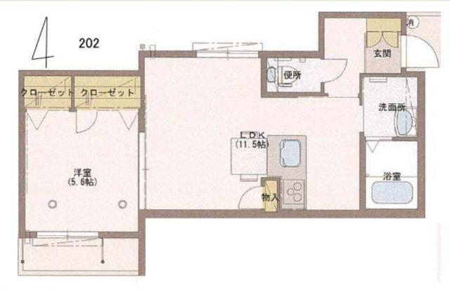 コンフォートI(1LDK/2階)の間取り写真