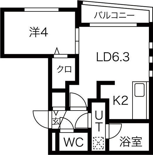プライア14(1LDK/3階)の間取り写真