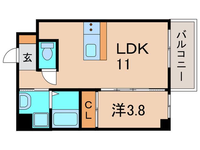 伊丹市中央4丁目PJ(1LDK/3階)の間取り写真