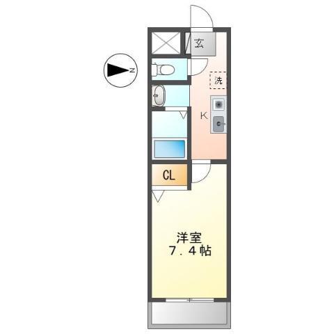 プリムローズマンション(1K/3階)の間取り写真