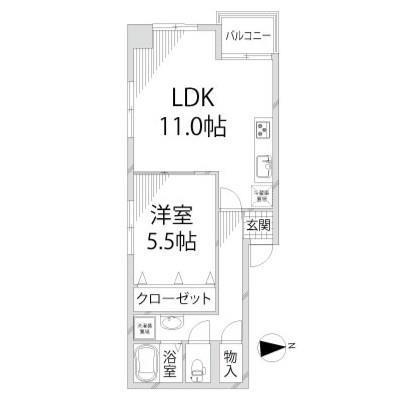 グランヴェール南車崎(1LDK/3階)の間取り写真