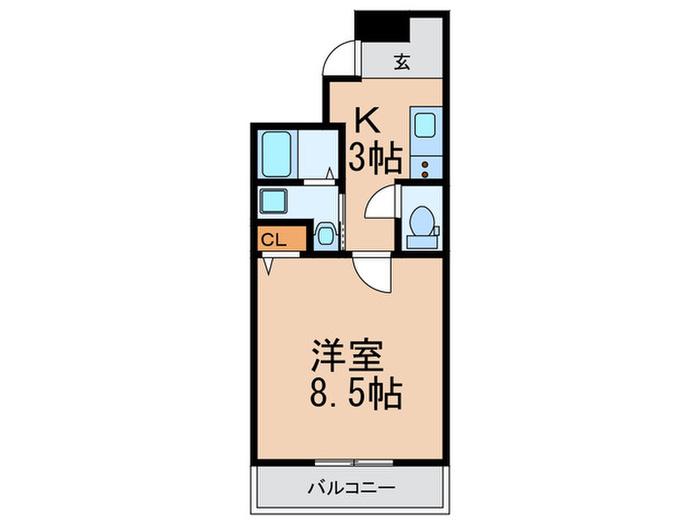 フジパレス沢ノ町II番館(1K/2階)の間取り写真