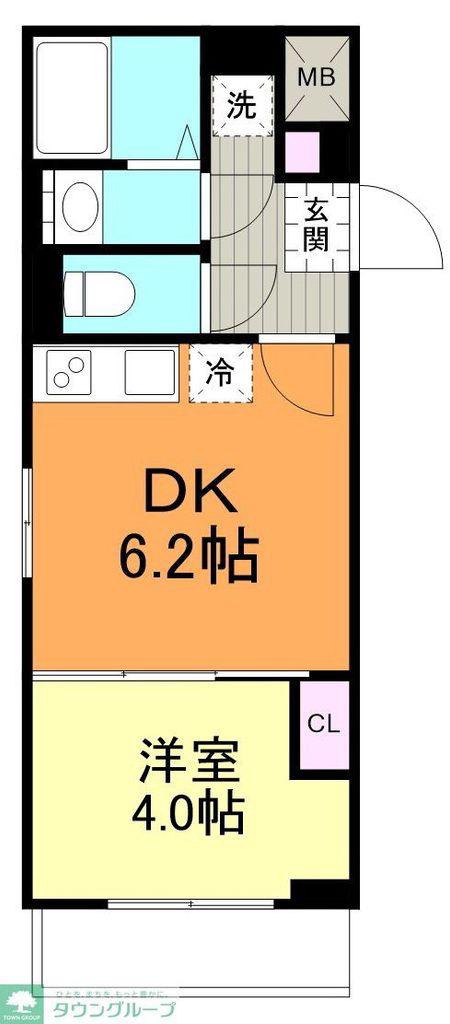 レオーネ宮崎台(1DK/1階)の間取り写真