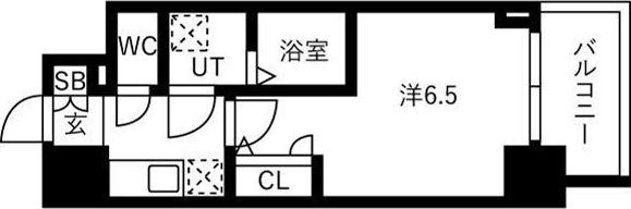IW RESIDENCE大阪CREST TAPP(1K/2階)の間取り写真