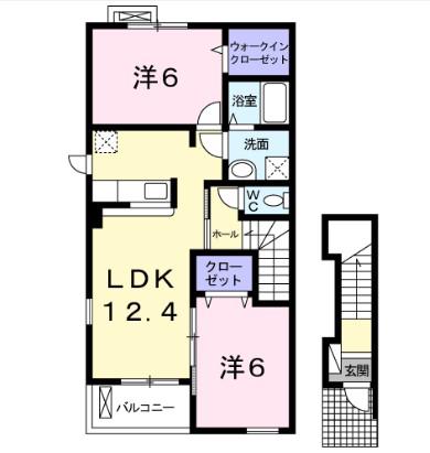 クレメゾン薬園台2(2LDK/1階)の間取り写真