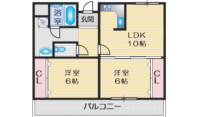 えぴなぁるふぉれすと(2LDK/1階)の間取り写真