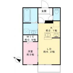 パナ・ハイツ見川 A(1SK/2階)の間取り写真