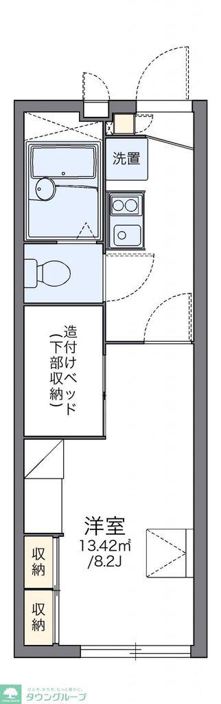 レオパレスドリーム(1K/1階)の間取り写真