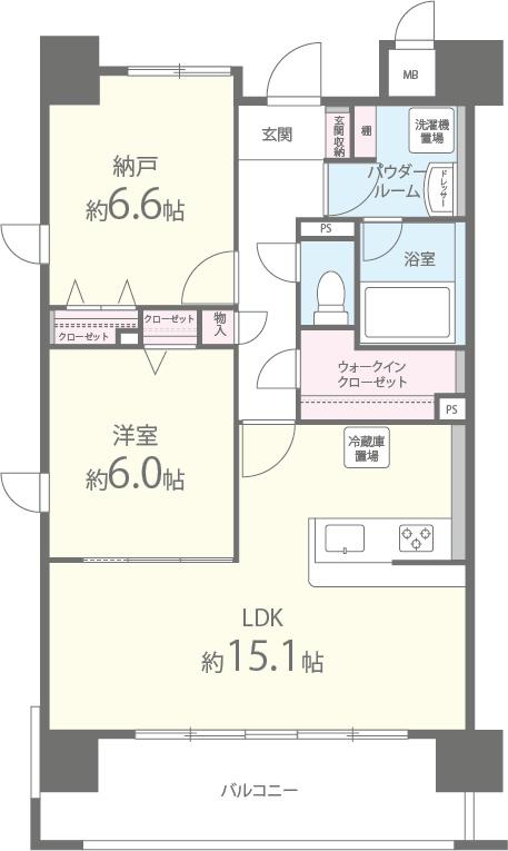 クリスタ京都(1SLDK/3階)の間取り写真