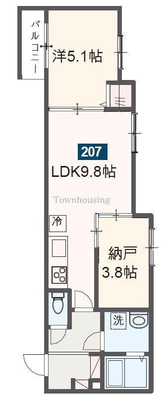 MELDIA八広V(1SLDK/2階)の間取り写真