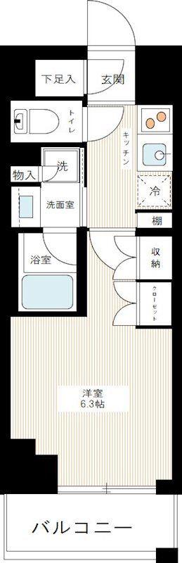 DIPS金町レジデンス(1K/11階)の間取り写真