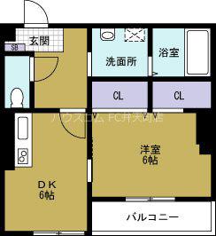 メゾンポルタ(1DK/3階)の間取り写真