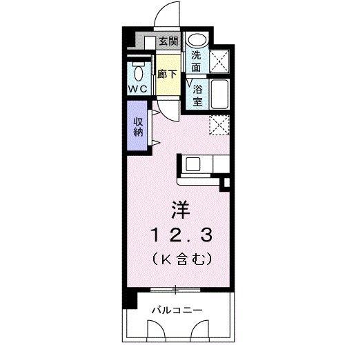 シャンテ(ワンルーム/4階)の間取り写真