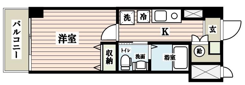 ヴェラハイツ新宿御苑(1K/10階)の間取り写真