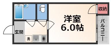 レジェンド布施(1K/2階)の間取り写真