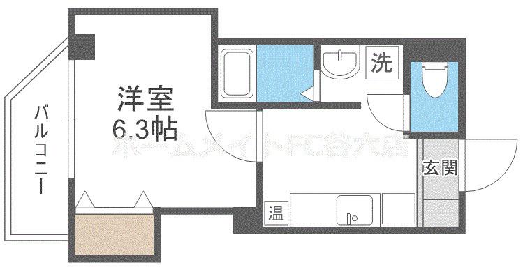 みおつくし京橋(1K/3階)の間取り写真