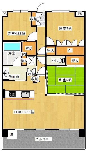 ラヴィアンコート墨田業平(3LDK/2階)の間取り写真
