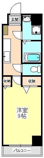 ヴェルデシオン(1K/3階)の間取り写真