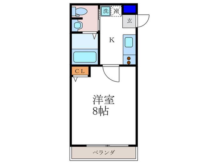 フラッティ西本願寺(1K/4階)の間取り写真