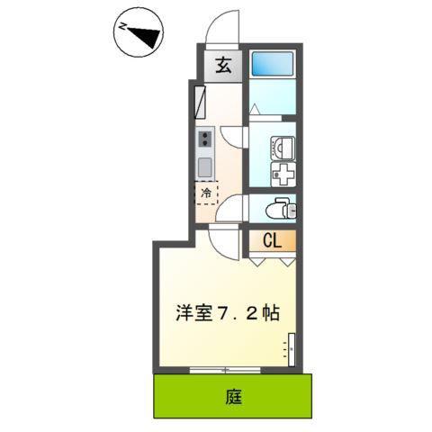 アデランテ(1K/1階)の間取り写真