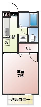 ボックスツリーハウス3号棟(1K/1階)の間取り写真
