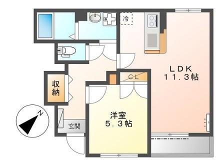 ST.FIELD横濱泉(1LDK/1階)の間取り写真