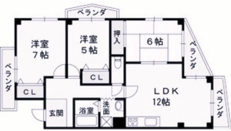 プール・トゥジュール甲陽園(3LDK/1階)の間取り写真
