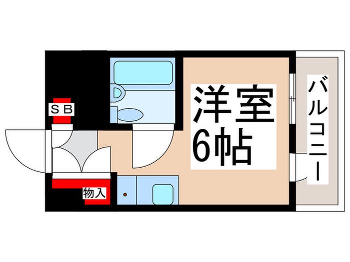 東村山ペガサスビル(ワンルーム/5階)の間取り写真