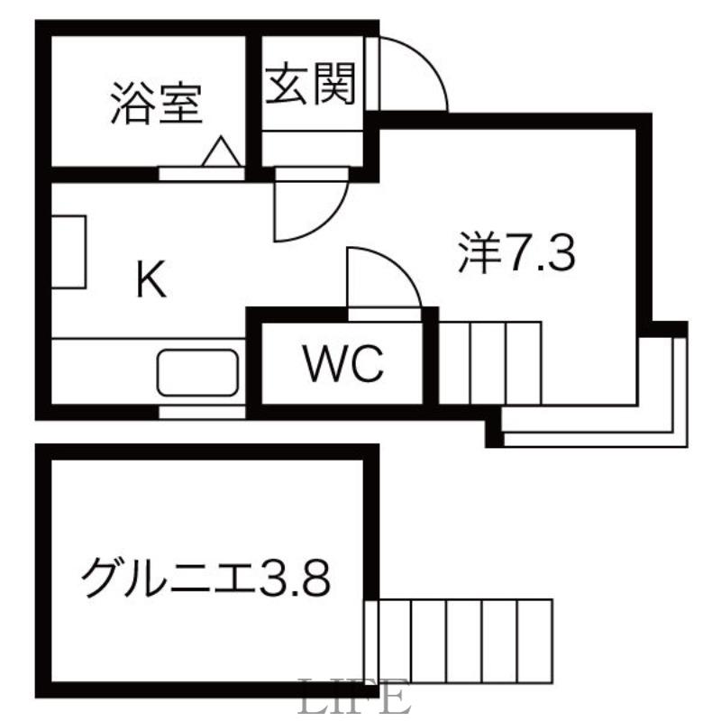 メゾンクレールA(1K/1階)の間取り写真