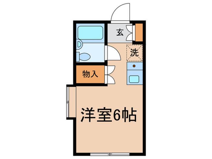 パールマンション千歳船橋(ワンルーム/2階)の間取り写真