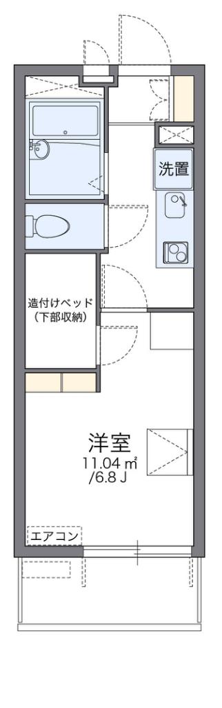 レオパレスコンパル歌島(1K/1階)の間取り写真
