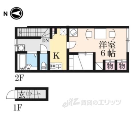 レオパレスMY中山(1K/2階)の間取り写真