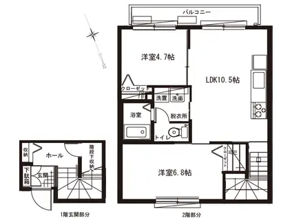 ESPLANADE(2LDK/2階)の間取り写真