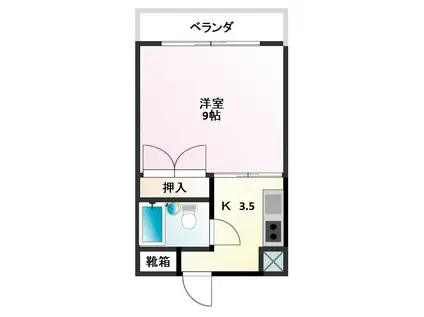 サンパレスII(1K/3階)の間取り写真