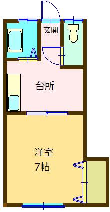 ハイムリーブC棟(1K/2階)の間取り写真