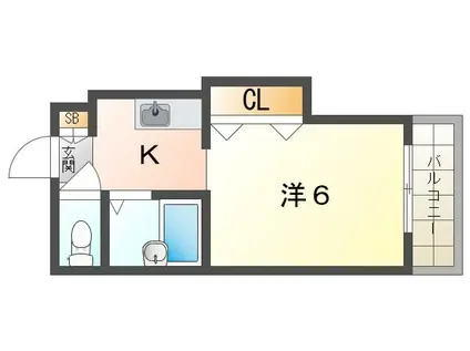 スタジオM(1K/3階)の間取り写真