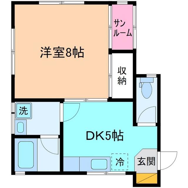ハイム前川(1DK/1階)の間取り写真