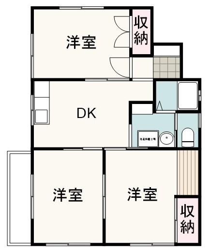 ラ・メール清香B(3DK/2階)の間取り写真