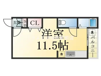 エトワール須磨浦(ワンルーム/1階)の間取り写真