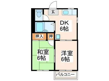 メゾン・ド・シズ(2DK/1階)の間取り写真