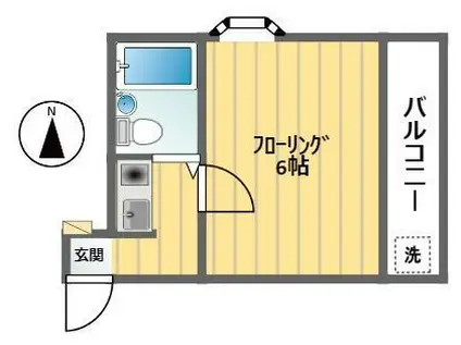 ハイツたちばな(1K/2階)の間取り写真