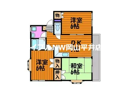 シャトレー93(3DK/1階)の間取り写真