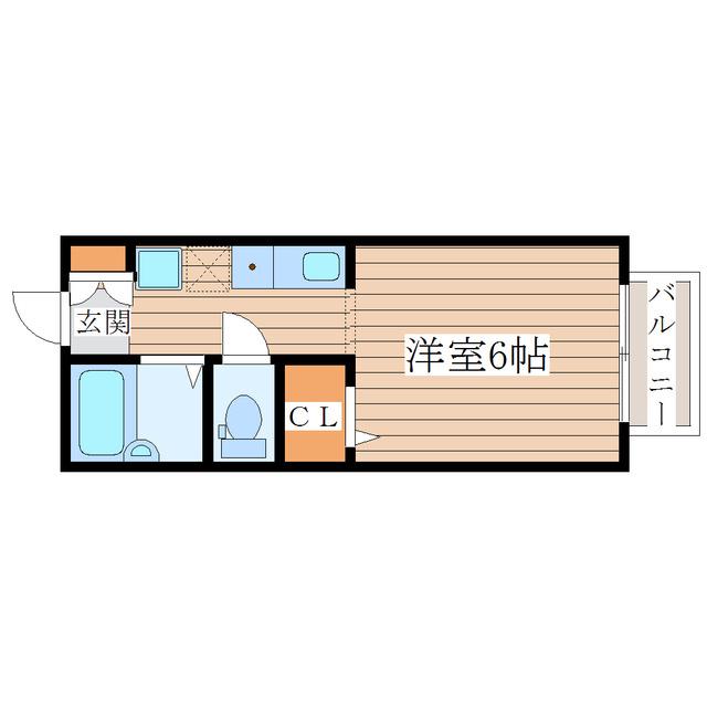 キャラメル館(1K/1階)の間取り写真