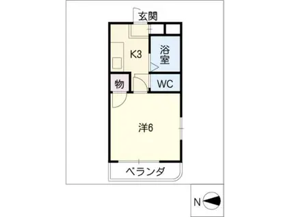 サンマンション大曽根(1K/4階)の間取り写真