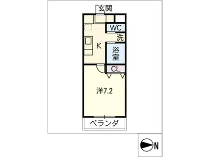 A・CITY鳴海(1K/1階)の間取り写真