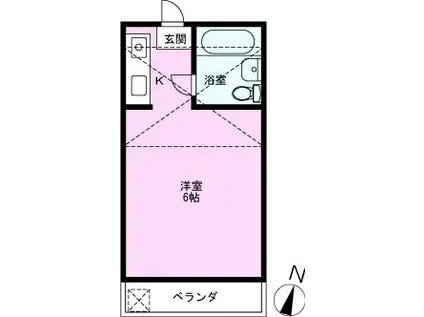 シャラン・わらび(ワンルーム/2階)の間取り写真