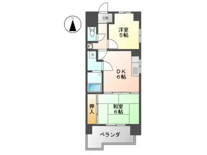 松原メイトマンション(2DK/7階)の間取り写真