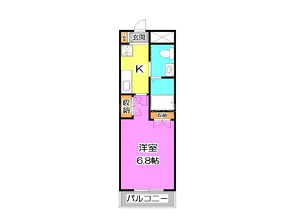 エクセドラ上福岡(1K/3階)の間取り写真