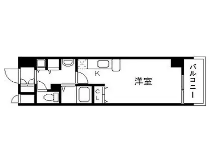 カスタリア三宮(1K/8階)の間取り写真